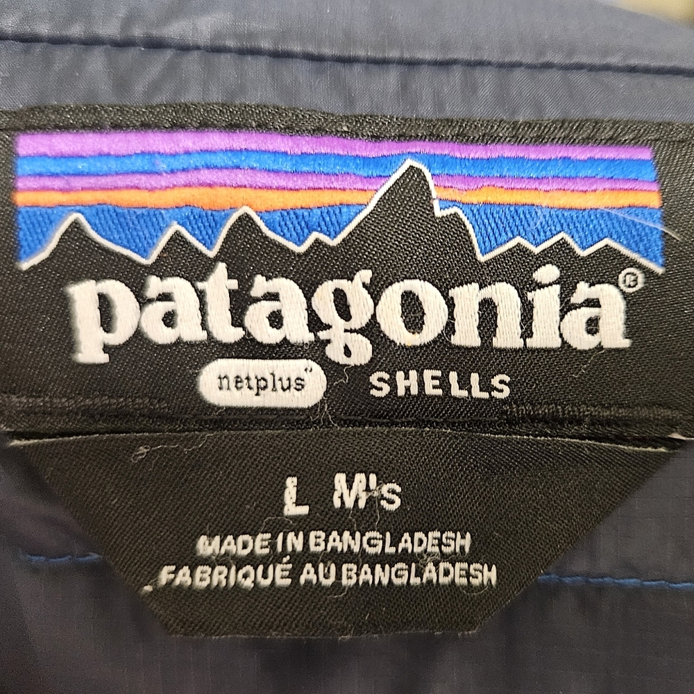 Patagonia Down Sweater Hoody Women’s L Blue Lightweight Puffer Jacket Hooded - Picture 3 of 13